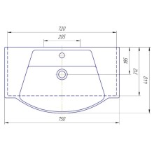 Раковина 75х44 см Kirovit Монро 750