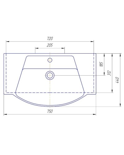 Раковина 75х44 см Kirovit Монро 750