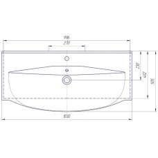 Раковина 103х50,5 см Kirovit Элвис 1050