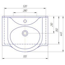 Раковина 55,5х44,5 см Kirovit Капри 550