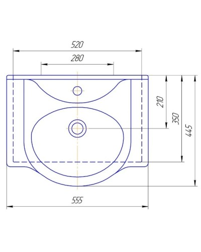 Раковина 55,5х44,5 см Kirovit Капри 550