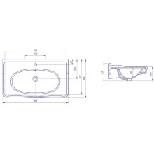 Раковина 85,5х50,5 см Kirovit Модерн 850