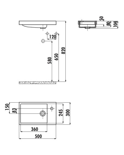 Раковина 50х30 см Creavit Trend TP026-00CB00E-0000