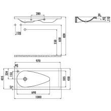 Раковина 100х45 см Creavit Trump TP101-00CB00E-0000