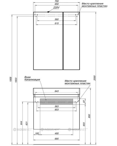 Раковина Aquanet Sanovit 70 Slim Synergy