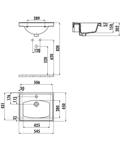 Раковина 54,5х45 см Creavit Sera TF155-00CB00E-0000