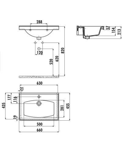 Раковина 66х45,5 см Creavit Sera TF165-00CB00E-0000