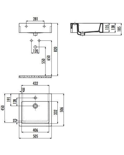 Раковина 50,5х50,6 см Creavit TP25000000