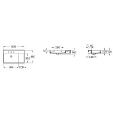 Раковина 80х49 см Roca Inspira 32752B000