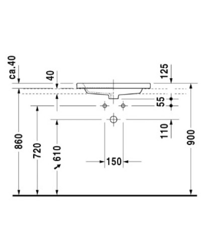 Раковина 60х43 см Duravit 2nd Floor 0347600000