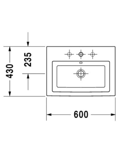 Раковина 60х43 см Duravit 2nd Floor 0347600000