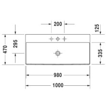 Раковина 100х47 см Duravit DuraSquare 2353100041