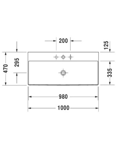 Раковина 100х47 см Duravit DuraSquare 2353100041