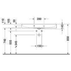 Раковина 100х47 см Duravit DuraSquare 2353100041