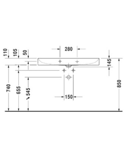 Раковина 100х47 см Duravit DuraSquare 2353100041