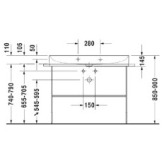 Раковина 100х47 см Duravit DuraSquare 2353100041