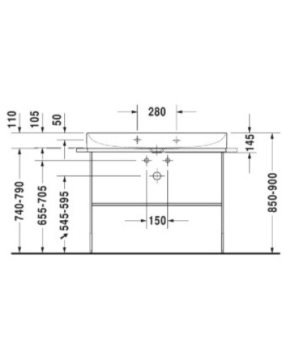 Раковина 100х47 см Duravit DuraSquare 2353100041