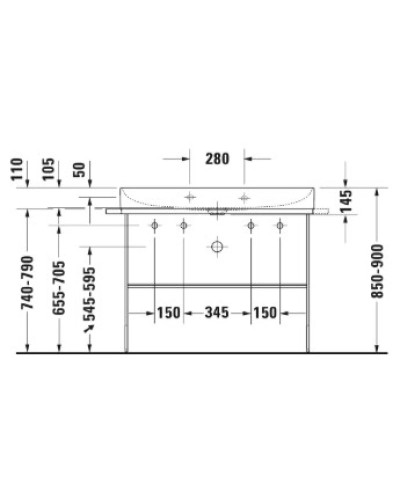 Раковина 100х47 см Duravit DuraSquare 2353100043