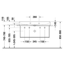 Раковина 100х47 см Duravit DuraSquare 2353100043