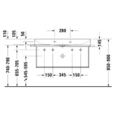 Раковина 100х47 см Duravit DuraSquare 2353100043
