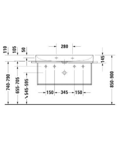 Раковина 100х47 см Duravit DuraSquare 2353100043