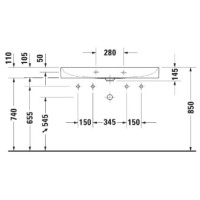 Раковина 100х47 см Duravit DuraSquare 2353100043