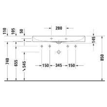 Раковина 100х47 см Duravit DuraSquare 2353100043