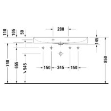 Раковина 100х47 см Duravit DuraSquare 2353100043