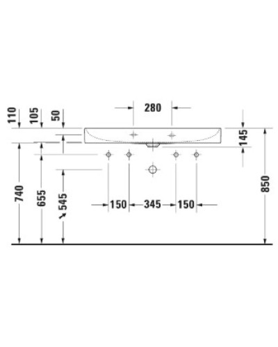 Раковина 100х47 см Duravit DuraSquare 2353100043