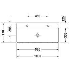 Раковина 100х47 см Duravit DuraSquare 2353100043