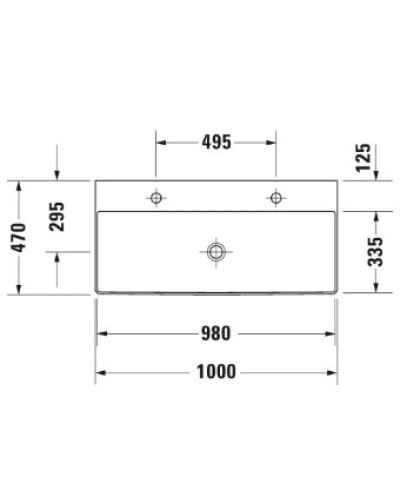 Раковина 100х47 см Duravit DuraSquare 2353100043