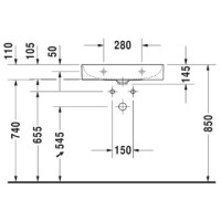 Раковина 60х47 см Duravit DuraSquare 2353600041