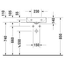 Раковина 45х35 см Duravit DuraSquare 0732450041