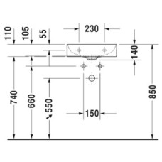 Раковина 45х35 см Duravit DuraSquare 0732450041