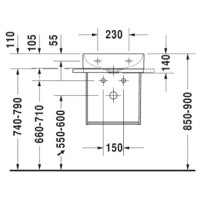 Раковина 45х35 см Duravit DuraSquare 0732450041