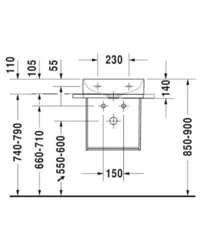 Раковина 45х35 см Duravit DuraSquare 0732450041