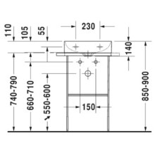 Раковина 45х35 см Duravit DuraSquare 0732450041
