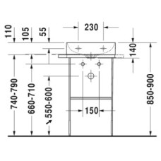 Раковина 45х35 см Duravit DuraSquare 0732450041