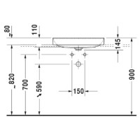 Раковина 60х47 см Duravit DuraSquare 2354600041