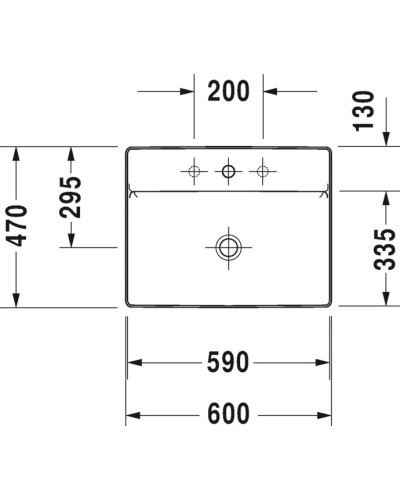 Раковина 60х47 см Duravit DuraSquare 2354600041