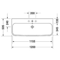 Раковина 120х50,5 см Duravit Happy D.2 2318120000