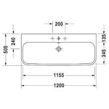 Раковина 120х50,5 см Duravit Happy D.2 2318120000