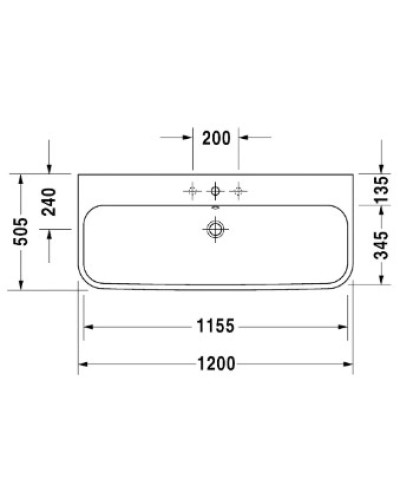 Раковина 120х50,5 см Duravit Happy D.2 2318120000