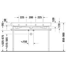 Раковина 120х50,5 см Duravit Happy D.2 2318120000