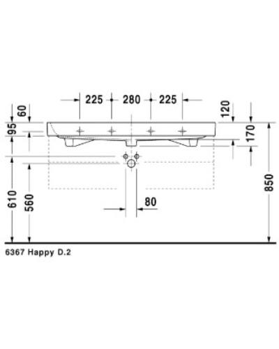 Раковина 120х50,5 см Duravit Happy D.2 2318120000