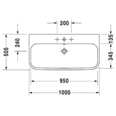 Раковина 100х50,5 см Duravit Happy D.2 2318100000