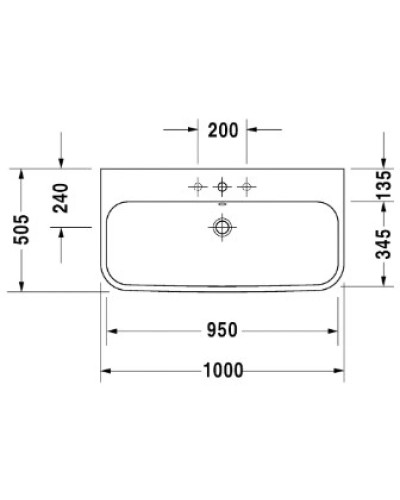 Раковина 100х50,5 см Duravit Happy D.2 2318100000