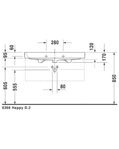 Раковина 100х50,5 см Duravit Happy D.2 2318100000