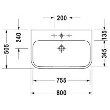 Раковина 80х50,5 см Duravit Happy D.2 2318800000