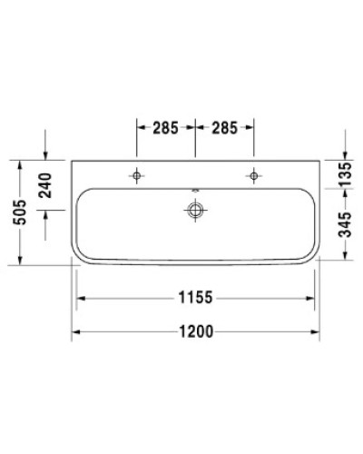 Раковина 120х50,5 см Duravit Happy D.2 2318120024